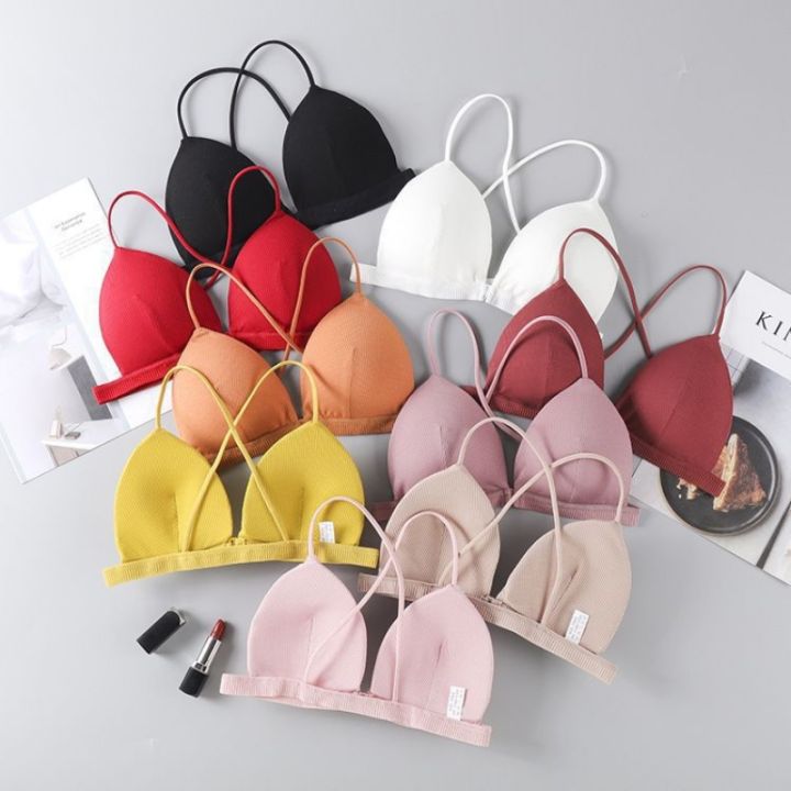 yf-new-triangle-cup-bras-slim-front-button-strap-wrapping-chest-sexy-no-steel-ring-underwear-sports-cross-ribbed-back-bra