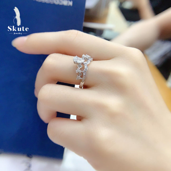 Nhẫn cưới đẹp thiết kế vương miện phong cách Hàn Quốc  Nhẫn cưới Vương  miện Swarovski