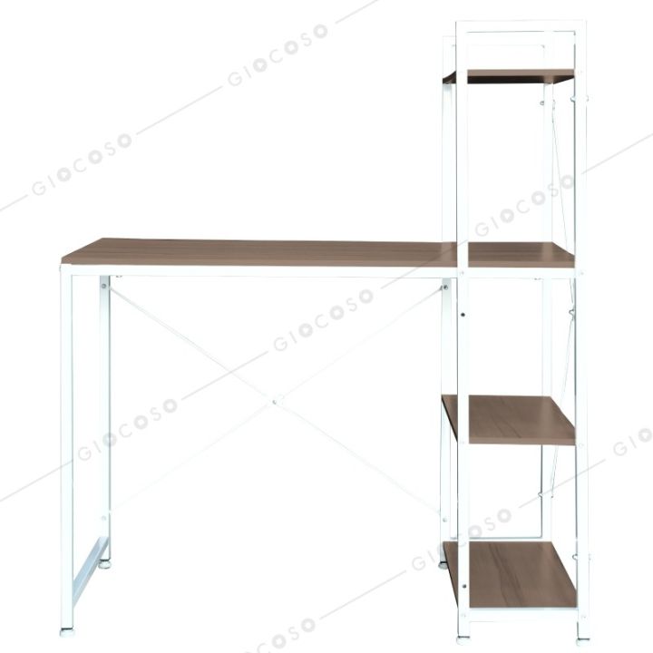 giocoso-โต๊ะทำงาน-โต๊ะคอม-โต๊ะคอมพิวเตอร์-โต๊ะวางคอมพิวเตอร์-โต๊ะไม้-พร้อมชั้นวางหนังสือ-รุ่น-h-brown