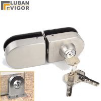 Caryfp 304 steel Glass Door Lock bolt LatchWith keyfor single or double door easy to install Frameless door