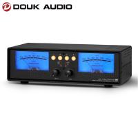 Douk ไมโครโฟน4ทาง + สายอนาล็อก VU เมตร DB แผงเครื่องวัดระดับเสียงตัวแยกสัญญาณเสียงกล่องสลับเครื่องวิเคราะห์สเปกตรัมเพลง