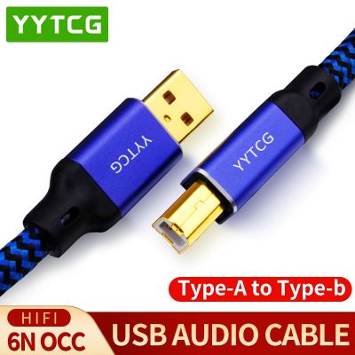 Kabel USB Hifi YYTCG DAC A-B Alpha 6N OCC Digital AB Audio A Ke B Kabel Data Hifi Tipe A Ke Tipe B