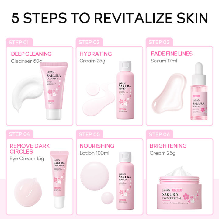 laikou-japan-sakura-skincare-set-hydrating-anti-aging-brightening-repairing-skin-care-6pcs-sets