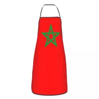 The Flag Of Morocco Apron for Women Men Antifouling Cafe Bib Cuisine Cooking Baking Household Cleaning Tablier Aprons