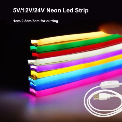 5V/12V/24V Neon LED Strip Light For Lighting Signs and Patterns IP67 Waterproof Outdoor Use Decoration Flexible Neon LED Tape. LED Strip Lighting