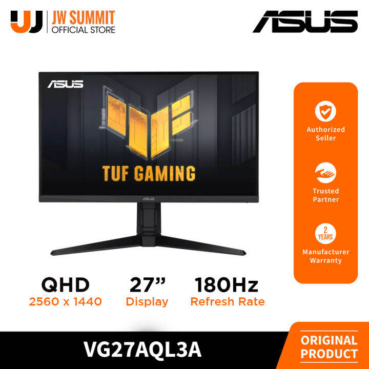 Asus TUF Gaming VG27AQL3A 27 Inch QHD IPS Technology 1ms 180Hz Gaming