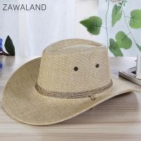 Zawaland Men 39;s Summer Straw Hat Outdoor Sunscreen Cap Beach Crimping Sunshade Chapeau Western Cowboy Hat Adult Beach Caps