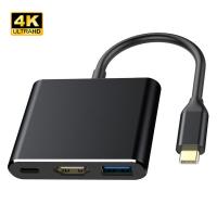 อะแดปเตอร์แปลงที่รองรับ Usb C HDMI ประเภท C เป็น USB 3.0/Type-C อะลูมิเนียมสำหรับ Macbook Pro Samsung S9 S10 Huawei P20 P30