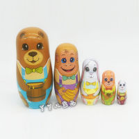 5pcsSet Lovely Russian Matryoshka Dolls Wood Nesting Babushka Russian Hand Paint for Kid Toy Gift Baby Crafted Doll Home Decor