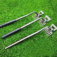 1Pc Grass Puller Tool Stainless Steel Hoe Manual Weeding Removal Tool 5-Claw Steel Head Design Long Handle Dual Purpose Weeder