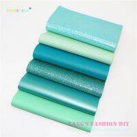 6pcs- 20x22cm Mint Green Color Mix DIY Synthetic Faux PU Leather Set