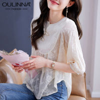 OULINNA เสื้อปักลายอุตสาหกรรมหนักมีกระดุมสไตล์ประจำชาติสำหรับผู้หญิงสไตล์วินเทจเสื้อเบลาส์ขนาดเล็กมีเอกลักษณ์สำหรับฤดูร้อน