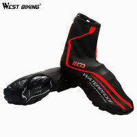 WEST ขี่จักรยานกันน้ำขี่จักรยานรองเท้าปกสะท้อนแสงซิปเต็ม MTB จักรยานถนน Overshoes กีฬากลางแจ้งขี่รองเท้าผ้าใบรองเท้าปก