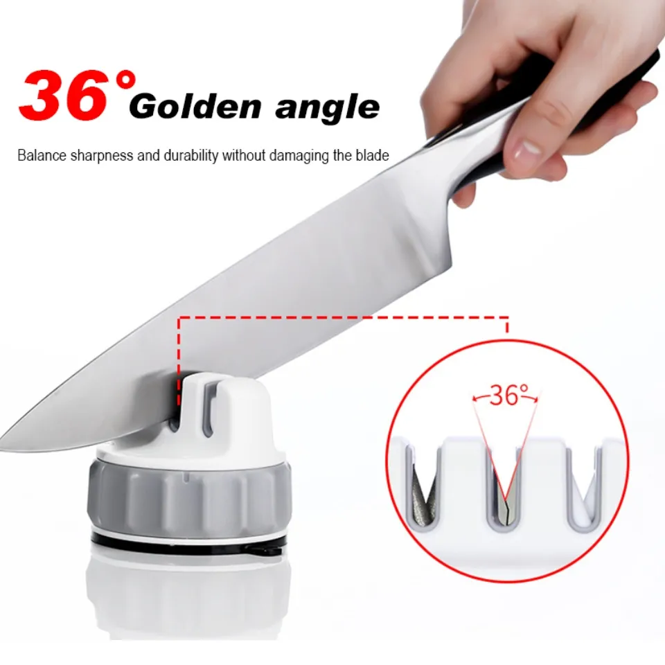 Quick Kitchen Knife Sharpening Tool Handheld Multi Function with Non Slip  Base