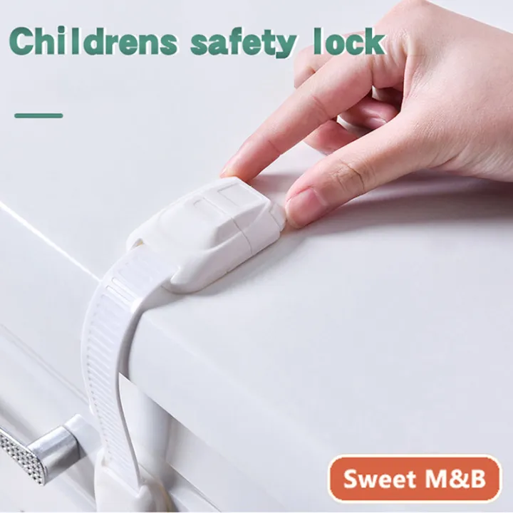 Child Safety Locks,No Tools or Drilling -Adjustable Size/Flexible -Adhesive Furniture Latches For Baby Proofing Cabinets, Drawers, Appliances, Toilet Seat, Fridge, Oven & More