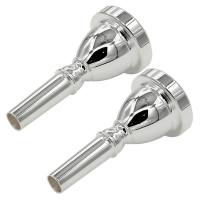 2X Mouth Holding Mouthpiece TUBA Mouthpiece Silver Plated Bass Mouthpiece