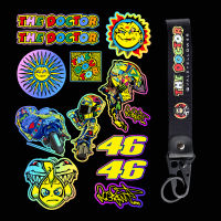 หมวกกันน็อกเลเซอร์สีรุ้ง Stiker Motor 46 Rossi The Doctor Motobike Motorcorss สติ๊กเกอร์ติดถัง