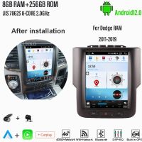 Clunko สำหรับ Dodge RAM 2011-2019รถยนต์วิทยุ Android สเตอริโอเครื่องเล่นมัลติมีเดียหน้าจอ Tesla Carplay Auto 8G + 256G 4G