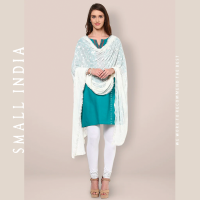 {**ส่งฟรี**} SMALL INDIA ?✨ Embroidered Soft Chiffon Dupatta ผ้าคลุมไหล่อินเดีย ?✨ Beautiful Dupatta For Women