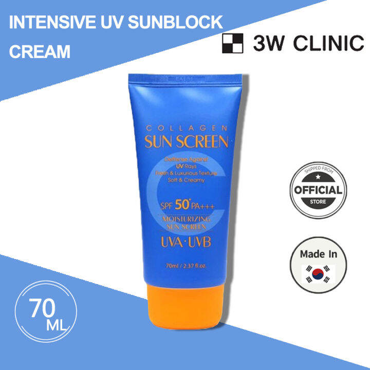 3W CLINIC Intensive UV Sunblock Cream 70ml sunblock face and body