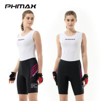 PHMAX กางเกงขาสั้นสำหรับปั่นจักรยานผู้หญิง,กางเกงขาสั้นปั่นจักรยานเสือภูเขาพร้อมเจลโพลีเอสเตอร์100% ขาสั้นระบายอากาศได้ดีกางเกงขาสั้นจักรยานเสือภูเขาไลคร่า MTB