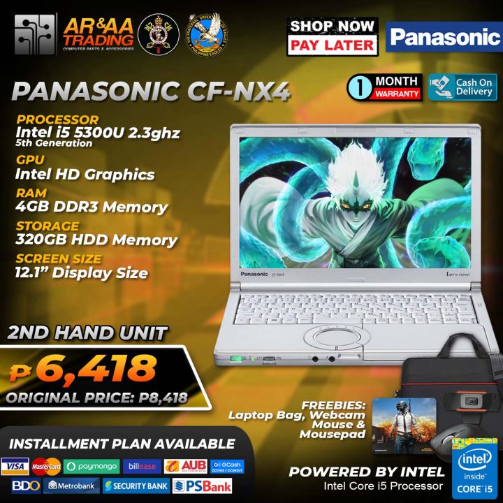 Laptop Panasonic CF-NX4 Intel Core i5 5300U 2.3ghz-4GB DDR3 320GB