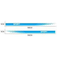 สติกเกอร์ลายทางสำหรับรถแข่ง1คู่สติกเกอร์ตกแต่งประตูด้านร่างกายติดตกแต่ง D-1958อุปกรณ์ภายนอก【fast】