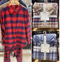 卍 Package post spot uniqlo womens wear flannel pajamas panels (long sleeve) suit for household daily life