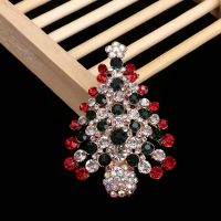 ORDINA Women Christmas Christmas Tree Brooch Rhinestone Alloy Brooch Pin Christmas Tree Brooch Jewelry Gifts