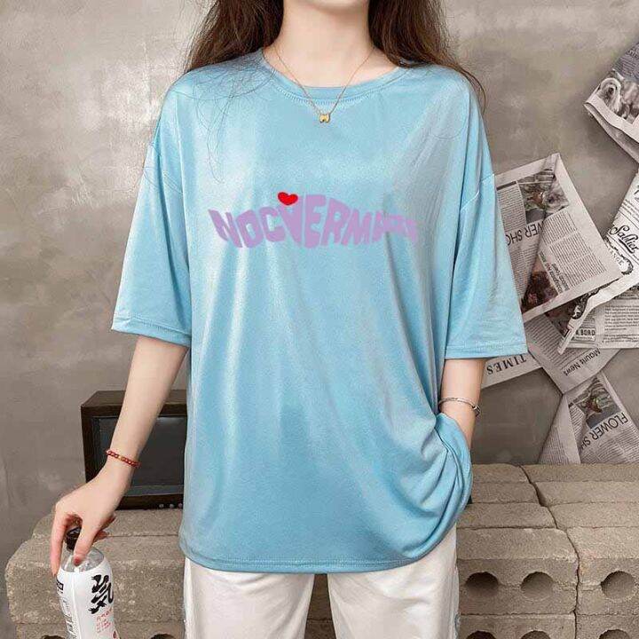 พร้อมส่ง-fashoion-dress-เสื้อยืด-เสื้อ-demo-oversize-ลายตัวหนังสือ-สีสดใส-สไตล์เกาหลีน่ารัก-เสื้อยืดนิ่ม-แขนสั้นแฟชั่น-เนื้อผ้าดี