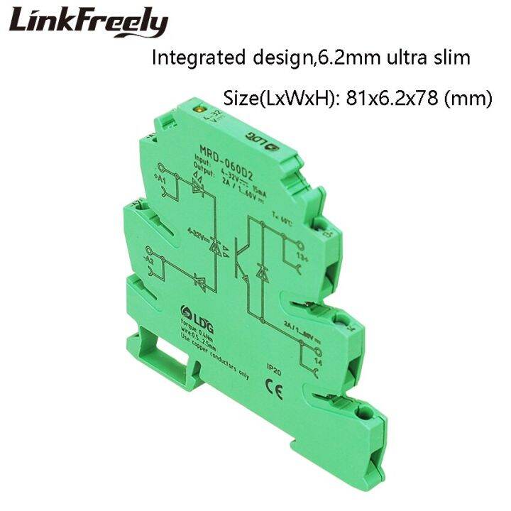 mrd-060d2-2a-ไฟ-led-sigals-ssr-solid-sate-relay-dc-อินพุต-5v-12v-อินเทอร์เฟซ24vdc-แรงดันไฟฟ้ารางรถไฟ-din-รีเลย์บอร์ดโมดูลสวิตซ์-nbsp