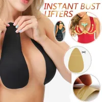 Women Large Size Adhesive Bra Water Drop Shaped Invisible Breast Pads Silicone Lifting Nipple Cover Push Up Chest Sticker 1 Pair