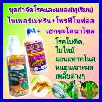 ชุด กำจัดโรคทุเรียน แมลงในทุเรียน เฮกซะโคนาโซล 1ลิตร+ไซเพอร์เมทริน 4%+โพรฟีโนฟอส 40%(ไซเปอร์ฟอส 1ลิตร) กำจัดเพลี้ย ใบติด ใบไหม้ แอนแทรคโนส