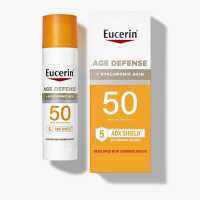 Eucerin, Age Defense โลชั่นกันแดดเนื้อบางเบา SPF 50 ปราศจากน้ำหอม เลือนริ้วรอย ไม่เหนียว (75 มล.)