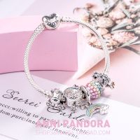 สร้อยข้อมือ Pandora100 % สร้อยข้อมือรุ้งยูนิคอร์น Fairy Tale World สร้อยข้อมือแฟชั่นวัยเยาว์แท้วันเกิดของขวัญเครื่องประดับ