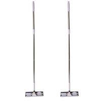 2X Glass Cleaning Double-Sided Telescopic Rod Window Cleaner Squeegee Wiper Long Handle Rotating Head Brush Scrubber