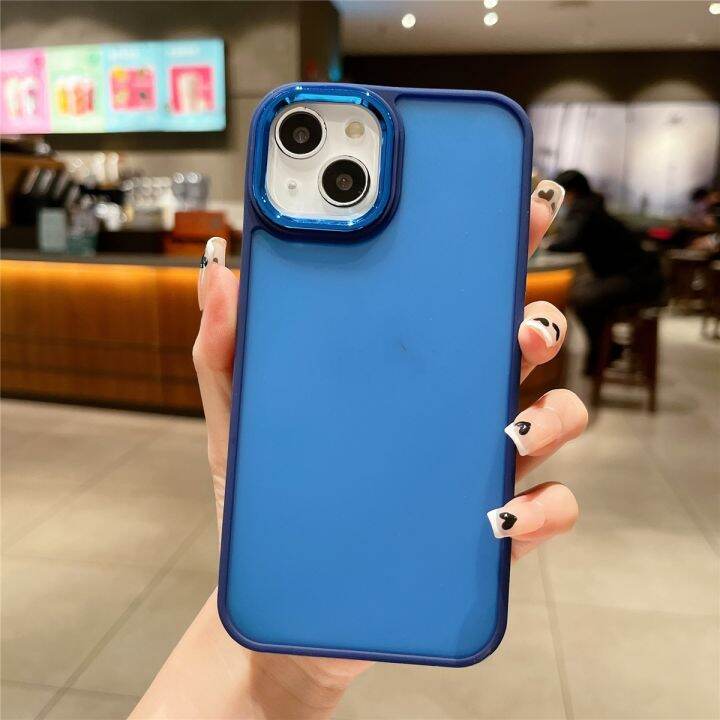 เคสหลังใสขุ่น-เคสหลังด้านขอบสี-ขอบสีกล้อง-สำรับรุ่นiphone-15-pro-max-15plus-14-pro-max-14plus-13-13promax-12-12pro-max-11-11promax-7plus-8plus-7-8-x-xs-xr-xsmax-7-8-se2-se3-6-6s-6plus-6splus