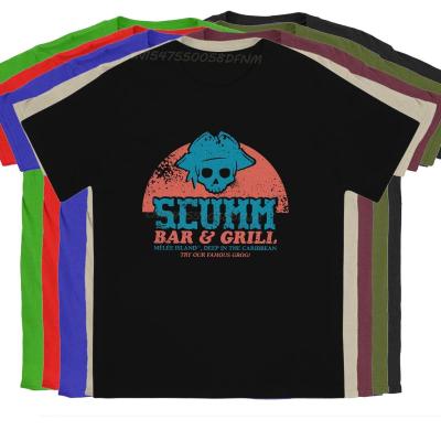 Monkey Island Game LeChuck Elaine Guybrush Mens T Shirt SCUMM BAR Retro Fashion T-shirts Original Streetwear Man Tops