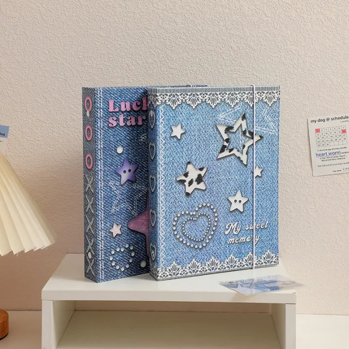 new-retro-denim-fabric-photocard-holder-ins-kpop-photocard-collect-book-card-binder-picture-storage-book-album-school-stationery