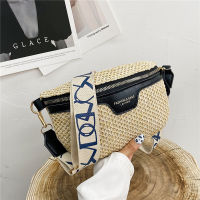 Summer Straw Bag Women 2021 Autumn and Winter New Waist Bag Fashion Woven Messenger Bag Foreign Style Womens Chest Bag