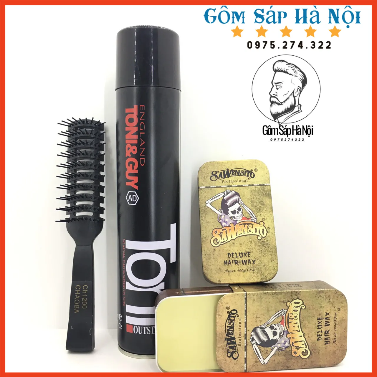 Combo Gôm Xịt Tóc Tony&Guy Và Sáp Vuốt Tóc Sawencito Deluxe Hair Wax + Lược Combo Gôm Xịt Tóc Tony&Guy Và Sáp Vuốt Tóc Sawencito Deluxe Hair Wax + Lược