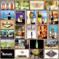 Wanghuilishop วินเทจเบลเยียมเบียร์ Orval Westmalle โลหะดีบุกสัญญาณแผ่นสำหรับผนังบาร์บ้านผับศิลปะครัวกาแฟตกแต่ง30X20CM DU-8258A