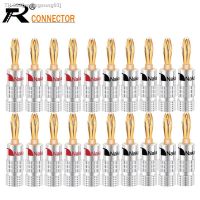 ✇❏☜ 20pcs/10pairs Nakamichi BANANA PLUGS 24K Gold-plated 4MM Banana Connector with Screw Lock For Audio Jack Speaker Plugs Black Red