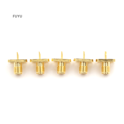 FUYU ใหม่5X SMA FEMALE JACK แชสซีหน้าแปลนแผง MOUNT 4 HOLE RF SOLDER CONNECTOR ADAPTER