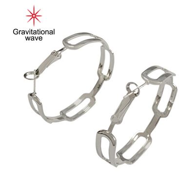 Gravitational Wave 1 Pair Hoop Earrings Hollow Round Korean Style Circle Earrings Jewelry Accessories