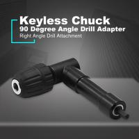 90มุมขวา Keyless Chuck Impact Drill Adapter สิ่งที่แนบมา8Mm Hex Shank