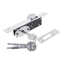 Durable Aluminum Alloy Sliding Door Hook Lock Cross shaped Key Bolt Locks For Framed Glass Door