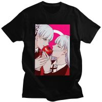 แฟชั่นผู้ชายญี่ปุ่นมังงะ Kakegurui เสื้อแขนสั้นผ้าฝ้ายนุ่มเสื้อยืดอะนิเมะพัดลมเสื้อยืด Kirari Momobami และ Ririka Tee ด้านบนที่มีคุณภาพสูงเสื้อยืด