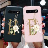 【ABW】 เคสสำหรับ Samsung Galaxy S10 Plus S10E S 10 E S10plus 10e เคสกันชนสีดำ Tpu ซิลิโคนอ่อนนุ่มตัวอักษรน่ารักเคสโทรศัพท์ฝาหลัง