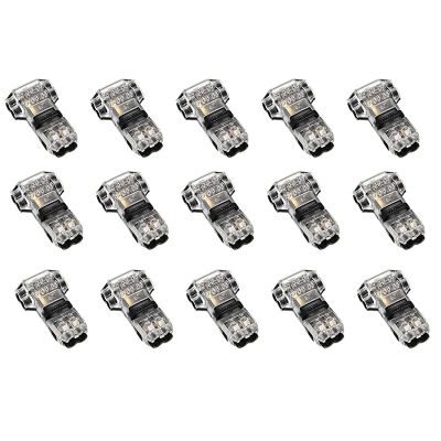 15 Pcs 3 Way 2 Pin Wire Connectors Low Voltage Universal Compact T-Tap Wire Connectors No Stripping for 18-22 AWG Cable